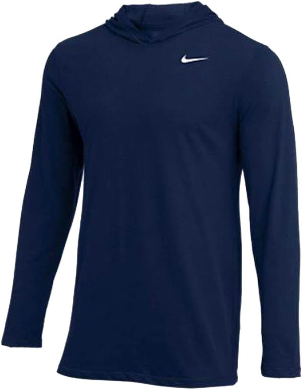 Nike Mens Dry Long Sleeve Hood Tee Large Navy Color Navy Size Large