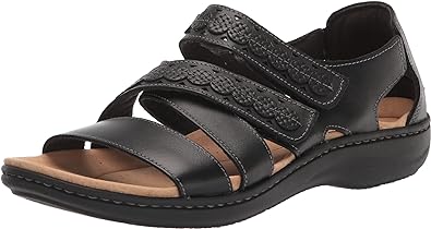 Clarks Lauriean Holly Flat Sandal Black Leather Size 6 M Pair Of Shoes