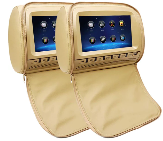 Pair 9inch Car Headrest Video Players Touch Screen for Kids Usb/sd Fm Ir Transmitter