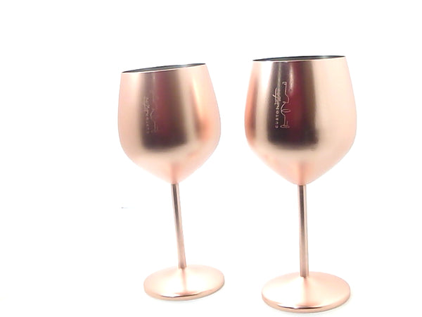 Gusto Nostro Stainless Steel Wine Glasses Color Light Pink Size 18 Oz
