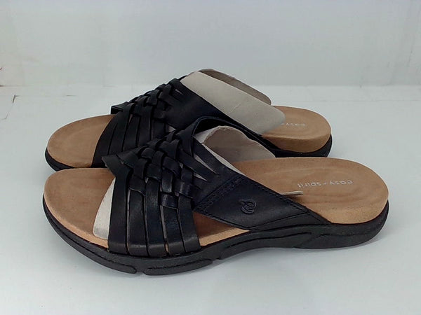 Easy Spirit Womens Sandal Open Toe Casual Slides Color Black Size 5 Pair of Shoes