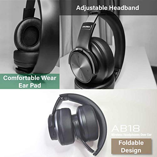 AB18 HD Bluetooth Headphones Over Ear with Microphone 50MM Driver
