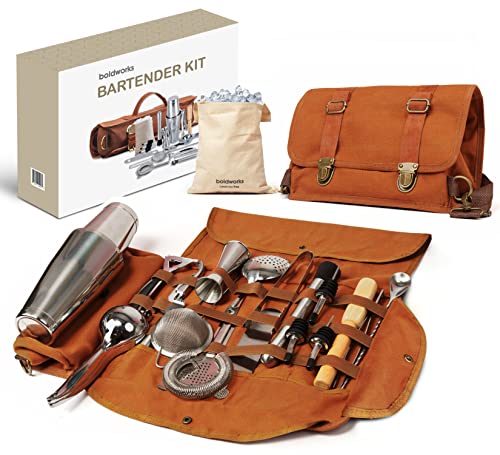20 Piece Bartender Bag Travel Bartender Kit Professional Bartender Tool Bag