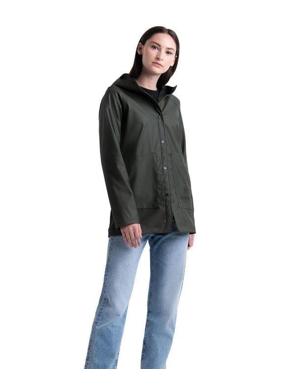 Herschel Rainwear Jacket Basquiat Now's The Time Dark Olive Women Waterproof Coated Polyester Stretch Fabric Welded Raglan Seams And Soft-Touch Fabric Interior (Small)
