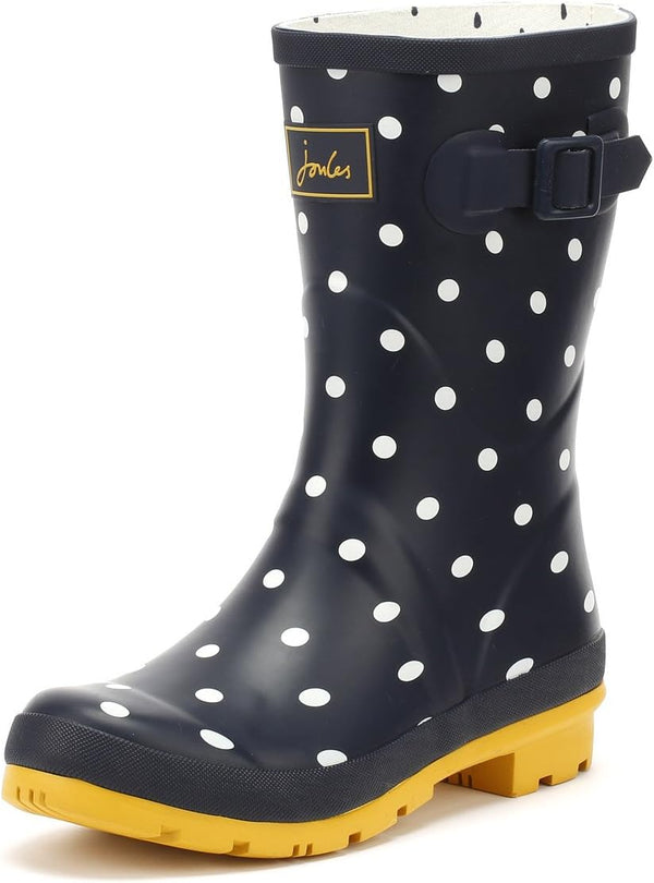 Joules Womens Wellington Welly Boot Color French Navy Spot Size 6 Pair of Shoes