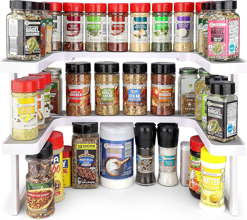 Spice Rack Adjustable and Stackable Cabinet & Pantry Organizer