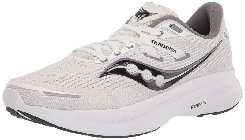 Saucony Mens Guide 16 Sneaker White/Black 13 Color White/Black Size 13