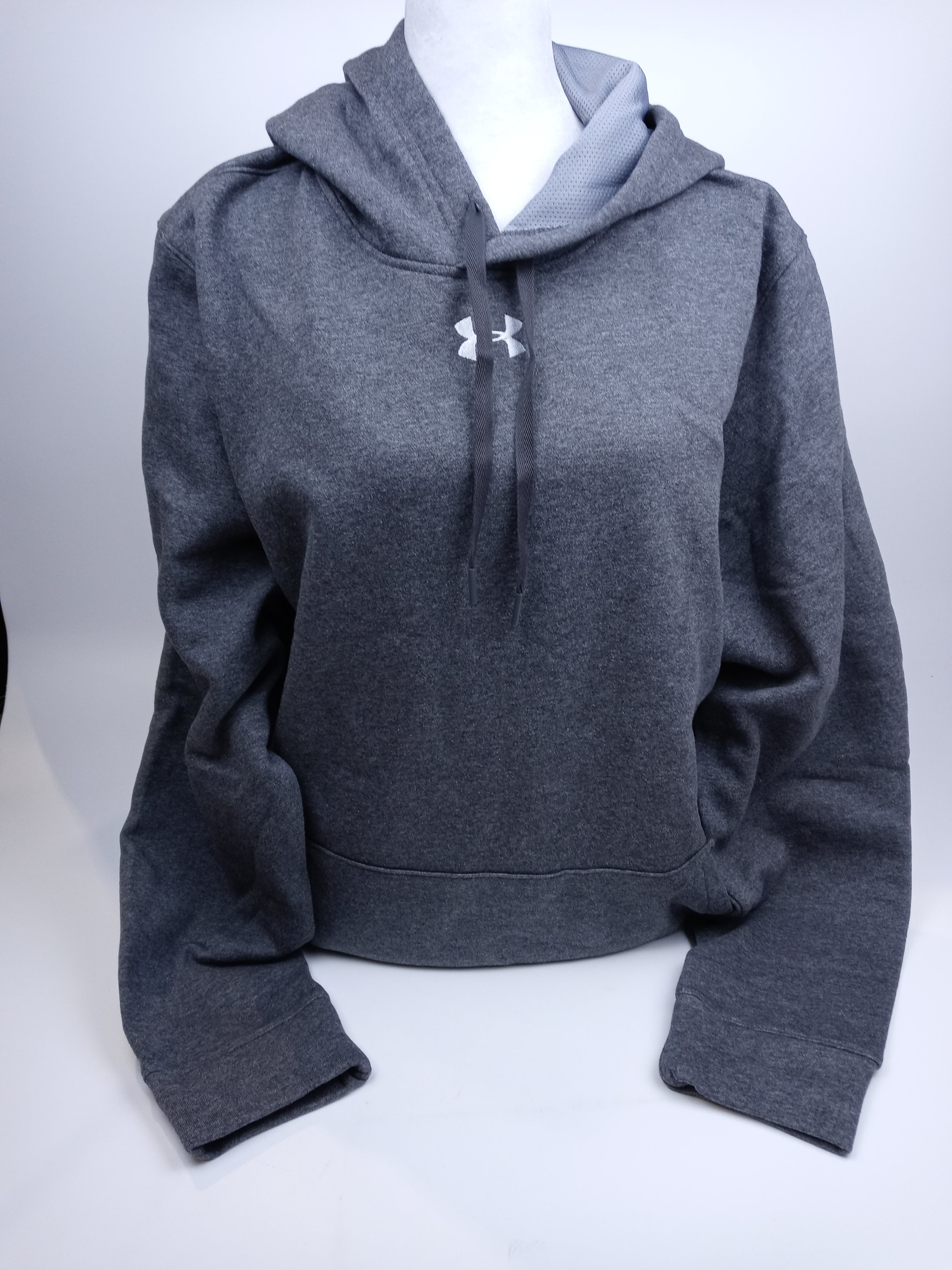 New Under Armour UA Hustle Fleece Hoodie 1300123 True Gray Heather - Men's  Large