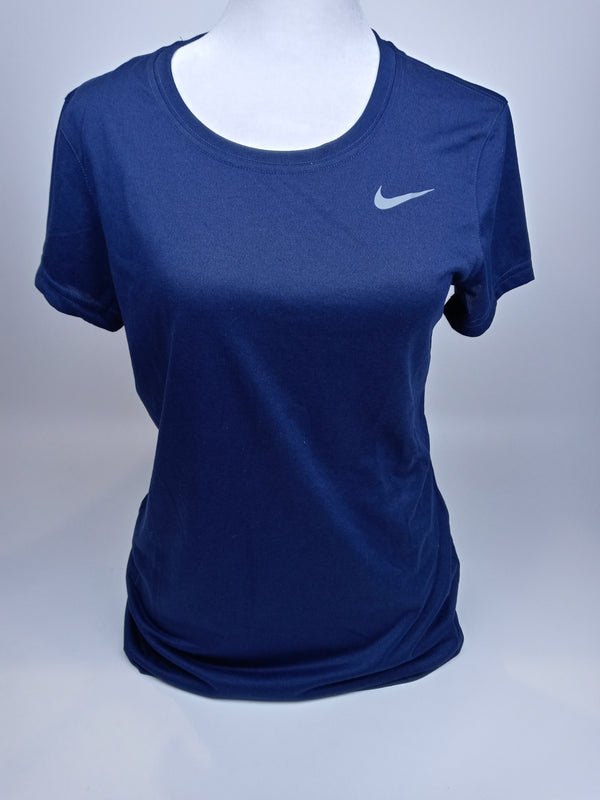 Nike Women Short Sleeve Legend T-shirt Nkcu7599 410 Small Navy/Gray