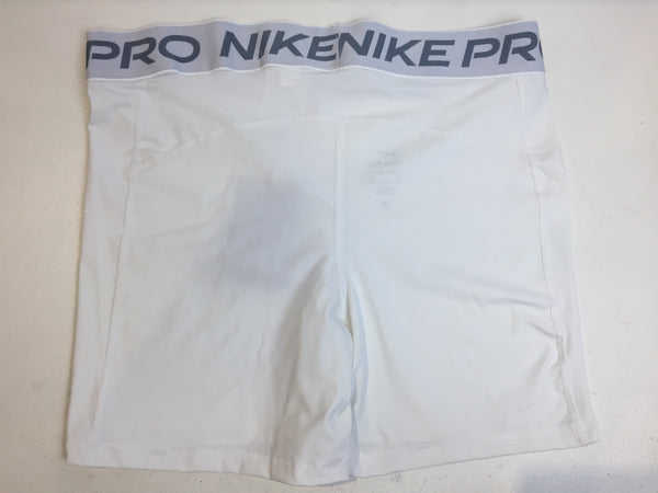 Nike Women's Pro 365 5 Inch Shorts (X-Small, White)