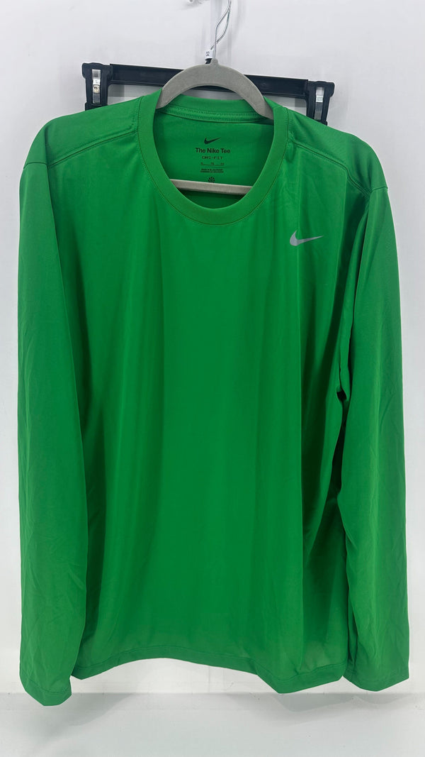 Nike Mens Team Legend Long Sleeve Tee Shirt Apple Green Xl