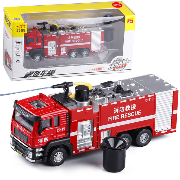 New Simulation Fire Truck Water Spouting Engineering Vehicle Car Model Toy