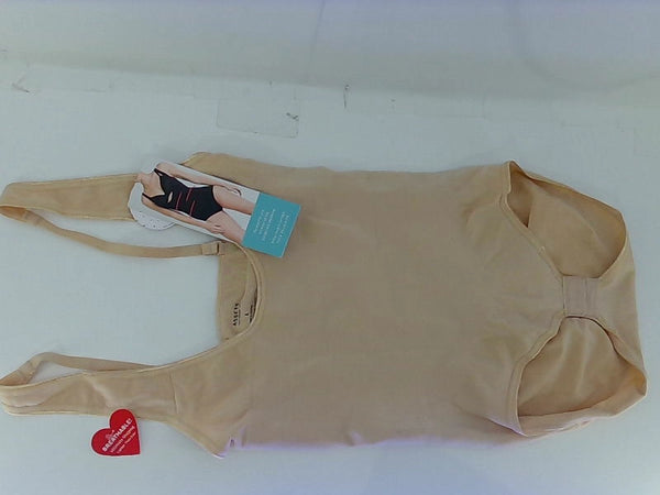 Spanx Womens Panty Bodysuit Stretch Strap Board Shorts Color Beige Size Large