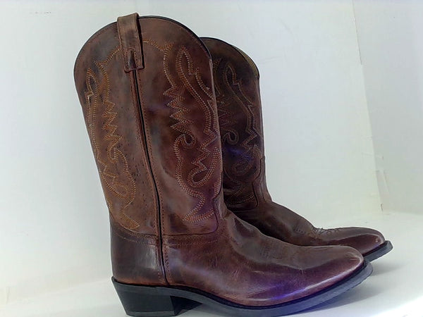 Smoky Men'sdenver 12" Brown Leather Western Cowboy Boot Color Brown Size 10 Wide