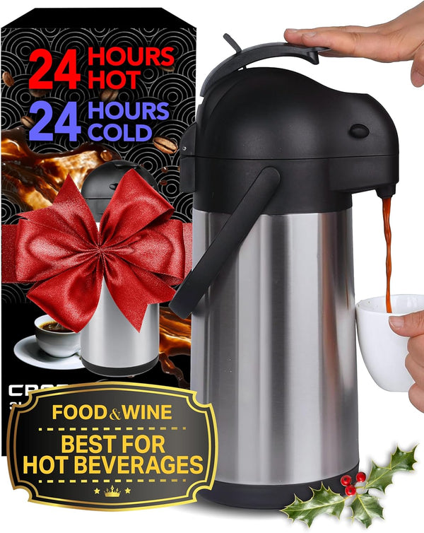 Insulated Stainless Steel Coffee Carafe 74oz Hot Drink Dispenser