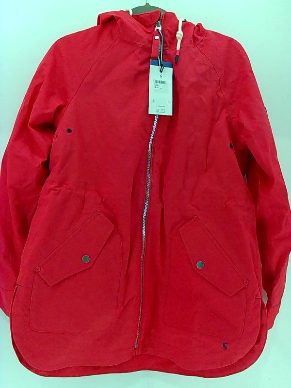 Joules Womens Raincoat Regular Zipper Rain Jacket Color Red Size XSmall