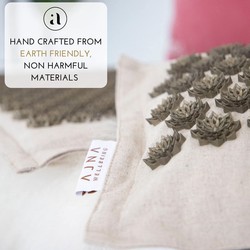 Ajna Acupressure Mat for Massage - Natural Organic Linen Cotton and Bag
