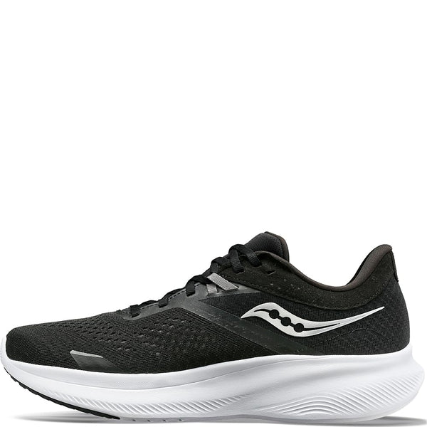 Saucony Womens Ride 16 Sneaker Black/White 7 Wide, Size, 7 Wide