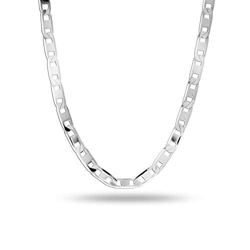 LeCalla Links 925 Sterling Silver Italian Cut Solid Flat 20 Inches