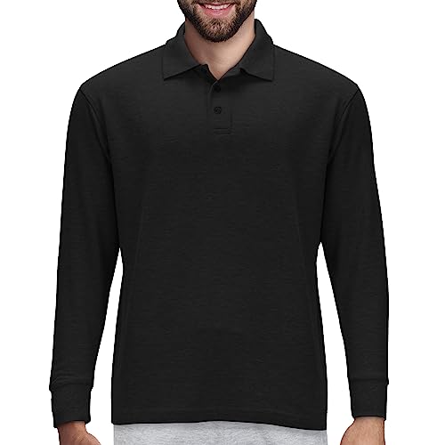 Premium Wear Men's Long Sleeve Polo Shirts – Stain Guard Polo