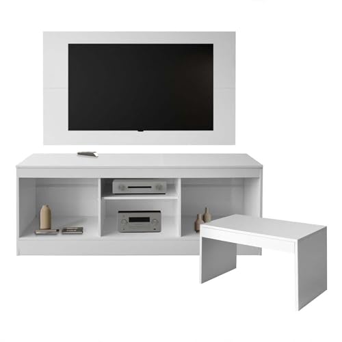 47" Wide White Entertainment Center Strong Durable Material TV Stand