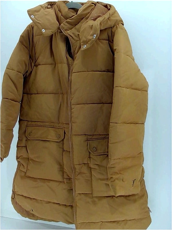Joules Women Whitwell Puffer Regular Zipper Casual Jacket Color Khaki Size Small