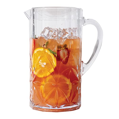 Bellaforte Unbreakable Plastic Carafe Set With Cup 40oz Clear Pitcher Set  of 2