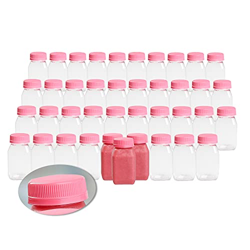 [100 Count] 16 oz Empty Plastic Juice Bottles with Tamper Evident Caps - Smoothie Bottles Ideal for Juices, Milk, Smoothies, Picnic's and Even Meal