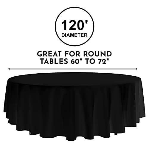 Upper Midland Products 12 Pcs 120 inch Black Round Tablecloths Linen