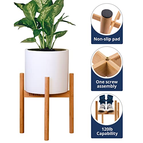 STNDRD. Bamboo Indoor Plant Stand 12-inch Round Planters 2-Pack
