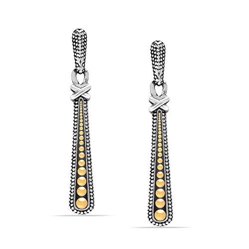 Lecalla 925 Sterling Silver Caviar Beads Drop Earrings for Women Earring