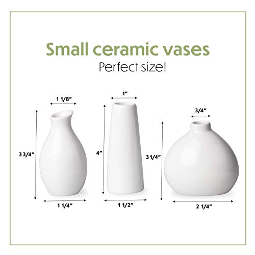 Upper Midland Products 3 White Vases for Home Decor
