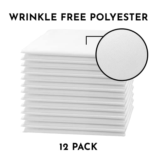 Upper Midland Products 12 Pcs 120 Inch White Round Tablecloths Machine Washable