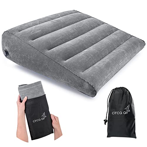 Inflatable Gray Wedge Leg Elevation Pillow, Improves Circulation