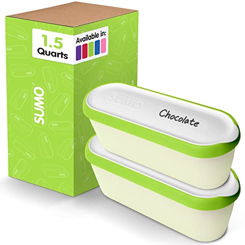 SUMO Ice Cream Containers for Homemade Ice Cream (2 Containers - 1.5 Quart  Each)