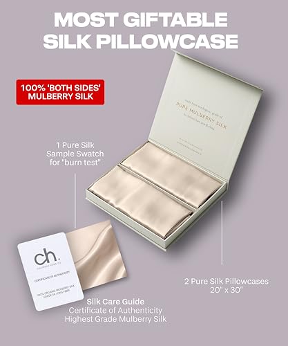 Colorado Home Co 2 Pack Silk Pillowcases Queen Size 100 Mulberry Silk Oat Milk