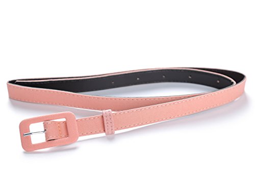 Muxxn Women's Belt Solid Color Basic Belt for Casual Formal Dress or Peach Small