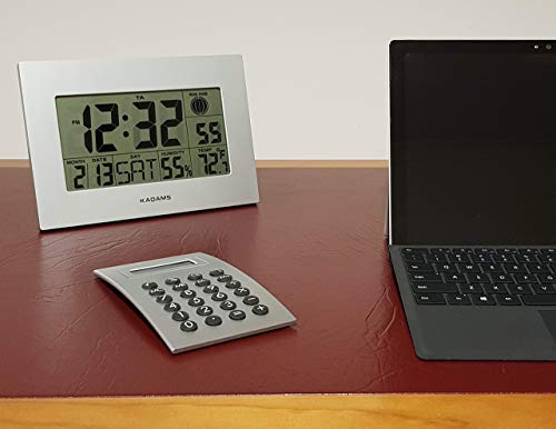 Kadams Large Digital Wall Clock Dual Alarm With Snooze Function Silver