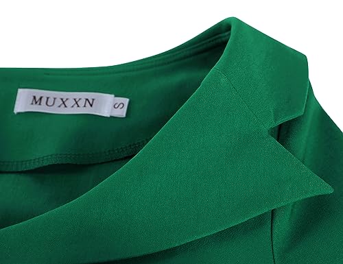 Muxxn Ladies Celebrity Classy Half Sleeve Tea Length Dress Green Large