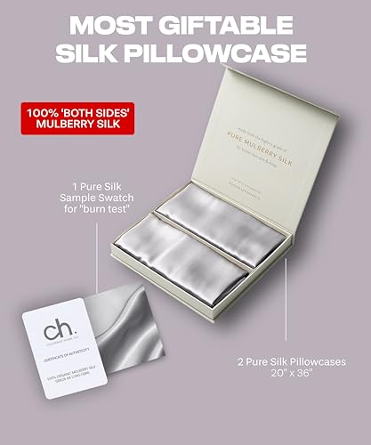 Colorado Home Co 100% Mulberry Silk Pillowcase Set of 2 King Size Silver Grey