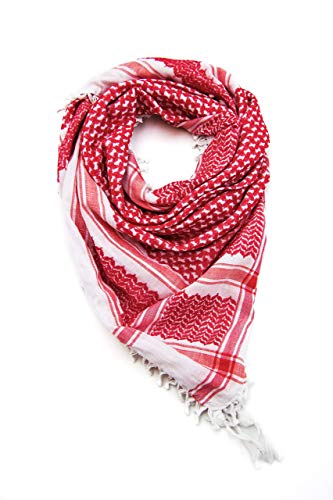 Arab 100% Soft Cotton Shemagh Red & White Scarf