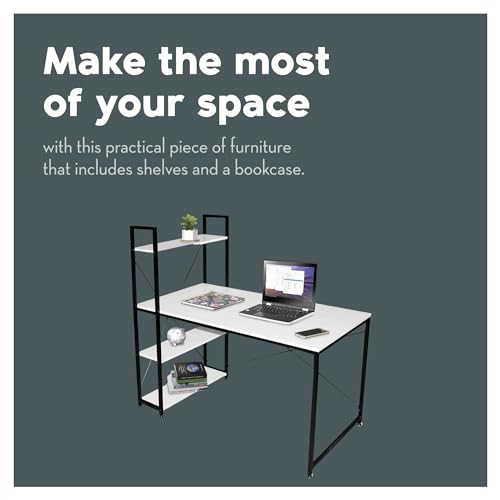 Cayden Work Desks for Home or Office Tables With Modern Minimalist Design Black