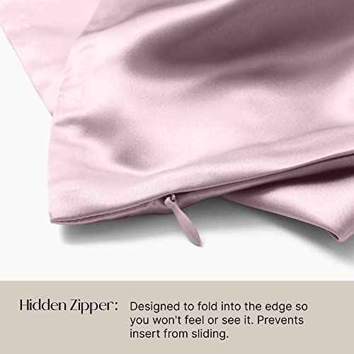 Colorado Home Co 2 Pack Silk Pillowcases Queen Size Pink Quartz Mulberry Silk