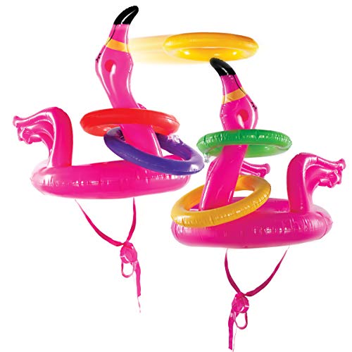 Swimming Pool Inflatable Ring Toss Game Toys with 8 Rings Floating