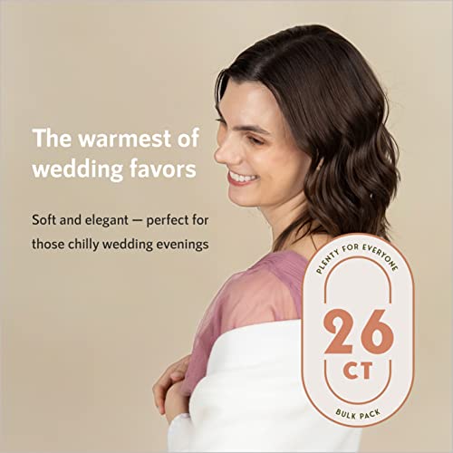26 Pack of Ultra Soft Fleece White Bulk Blankets for Wedding Favors 50x60