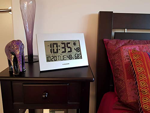 Kadams Large Digital Wall Clock Dual Alarm With Snooze Function Silver