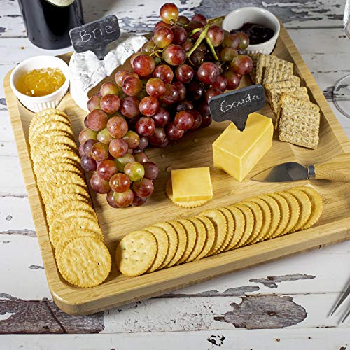 Charcuterie Board Set Large Cheese Board and Knife Set Bamboo Wood Serveware