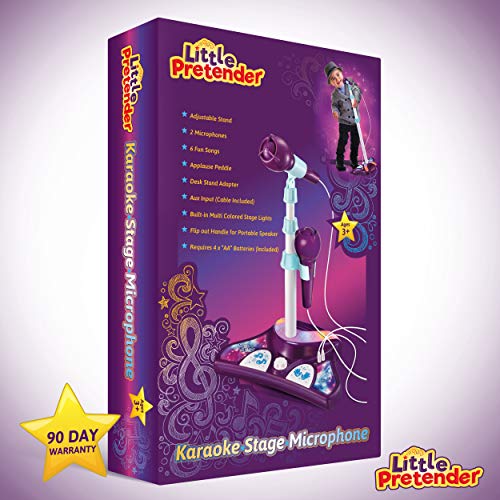 Kids Karaoke Machine Purple 2 Microphones Adjustable Stand