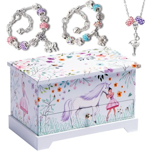 Amitié Lane Unicorn Jewelry Box for Girls - Mint