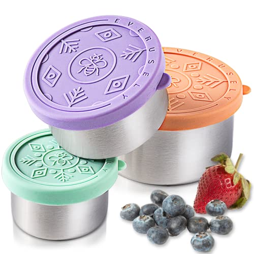 3Pcs Stainless Steel Food Containers with Silicone Lids Premium Leak-Proof  Lunch Box for School Stackable Snack Containers Reusable Food Storage Box  for Kids Adults for Lunch Picnic Travel 